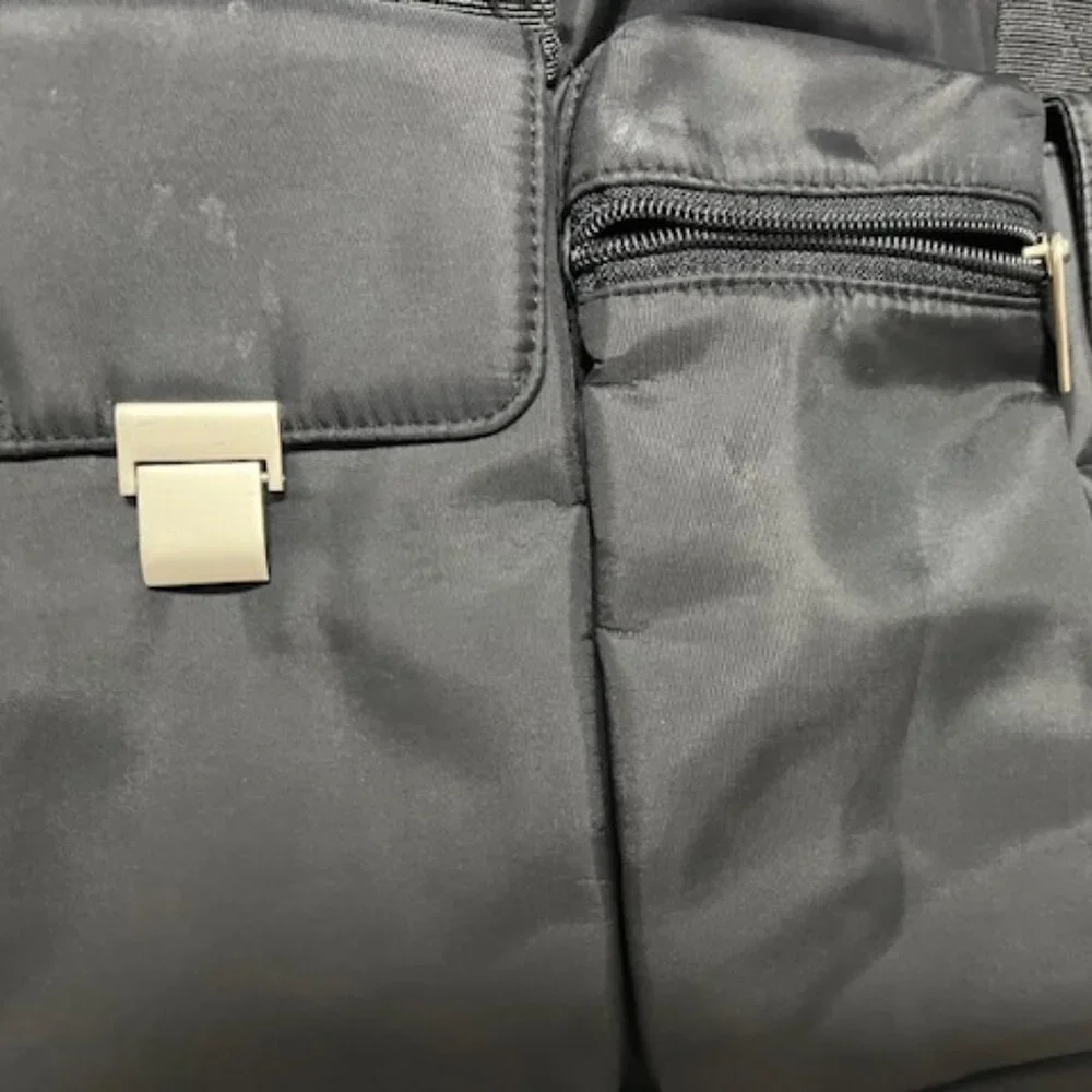 Black RMN Nylon Travel Messenger Laptop Notebook Tote Case Bag